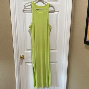 Aerie Ribbed High Neck Midi Dress